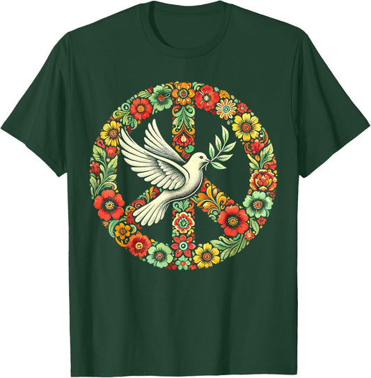 Hippie Tie Dye Peace Dove Bird T-Shirt - T-Shirt | Forest