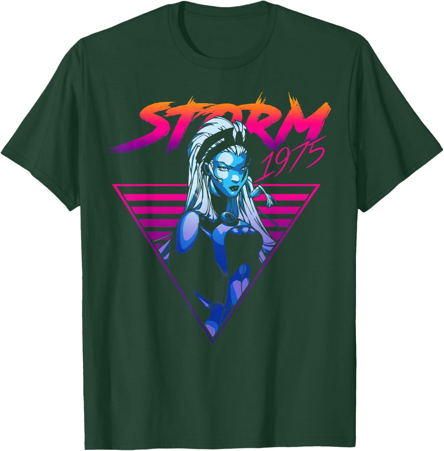 Marvel X-Men Storm 80's Retro Triangle Gradient T-Shirt - T-Shirt | Forest