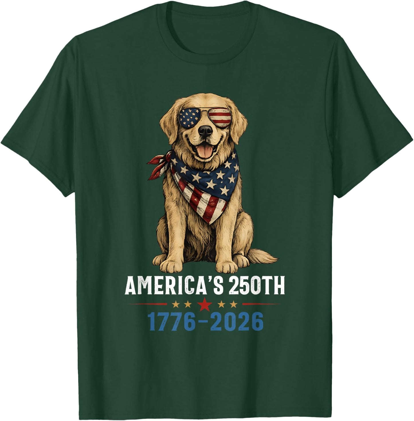 Labrador Retriever America's 250th Anniversary 1776 2026 T-Shirt - T-Shirt | Forest