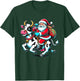 Santa Riding Cow Farmer Xmas Christmas T-Shirt - T-Shirt | Forest