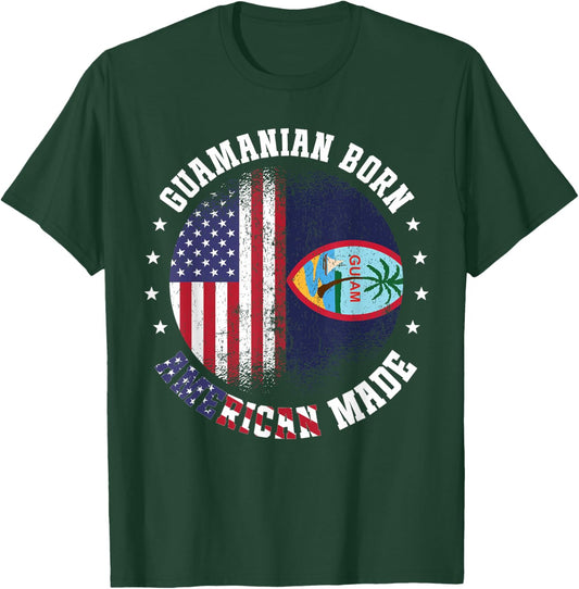 Guamanian Flag American US Flag Outfit for Guam T-Shirt - T-Shirt | Forest