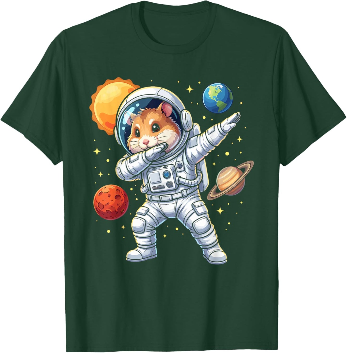 Hamster Astronaut Dabbing Funny Space Animal for Kids T-Shirt - T-Shirt | Forest
