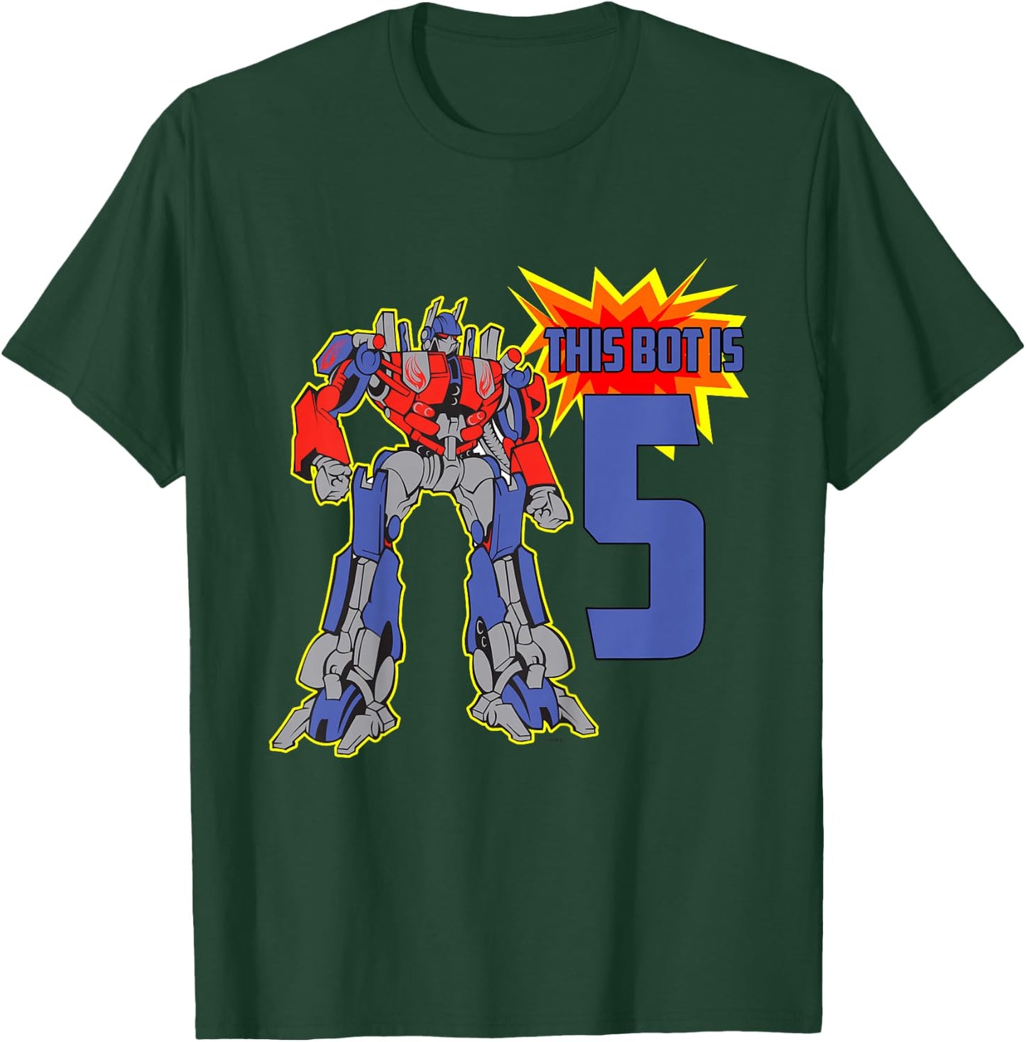 Kids 5th Birthday Bot Robot for 5 Yr Old Boys Girls T-Shirt - T-Shirt | Forest