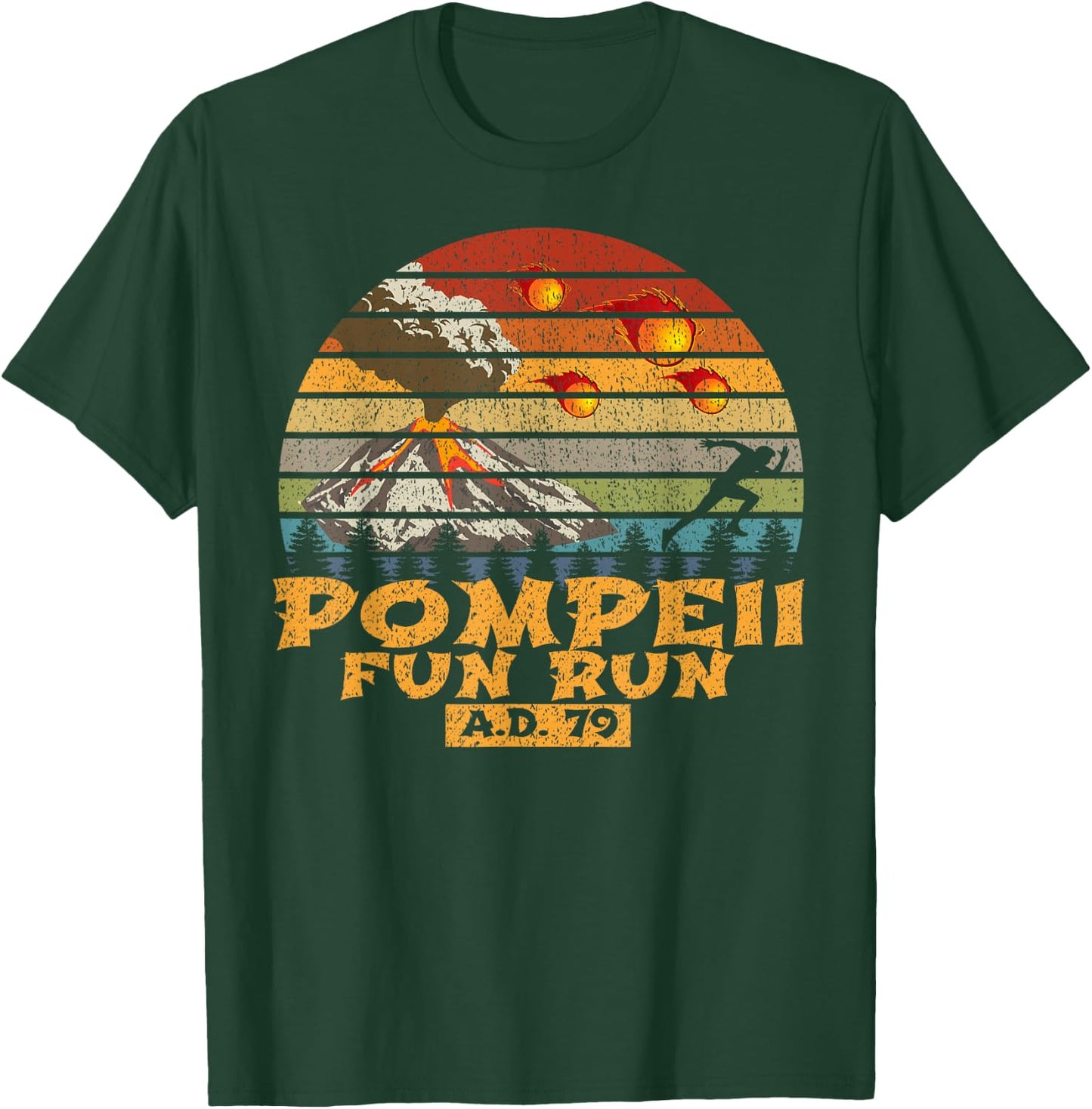 Pompeii Fun Run Display Vintage Retro Distressed T-Shirt - T-Shirt | Forest