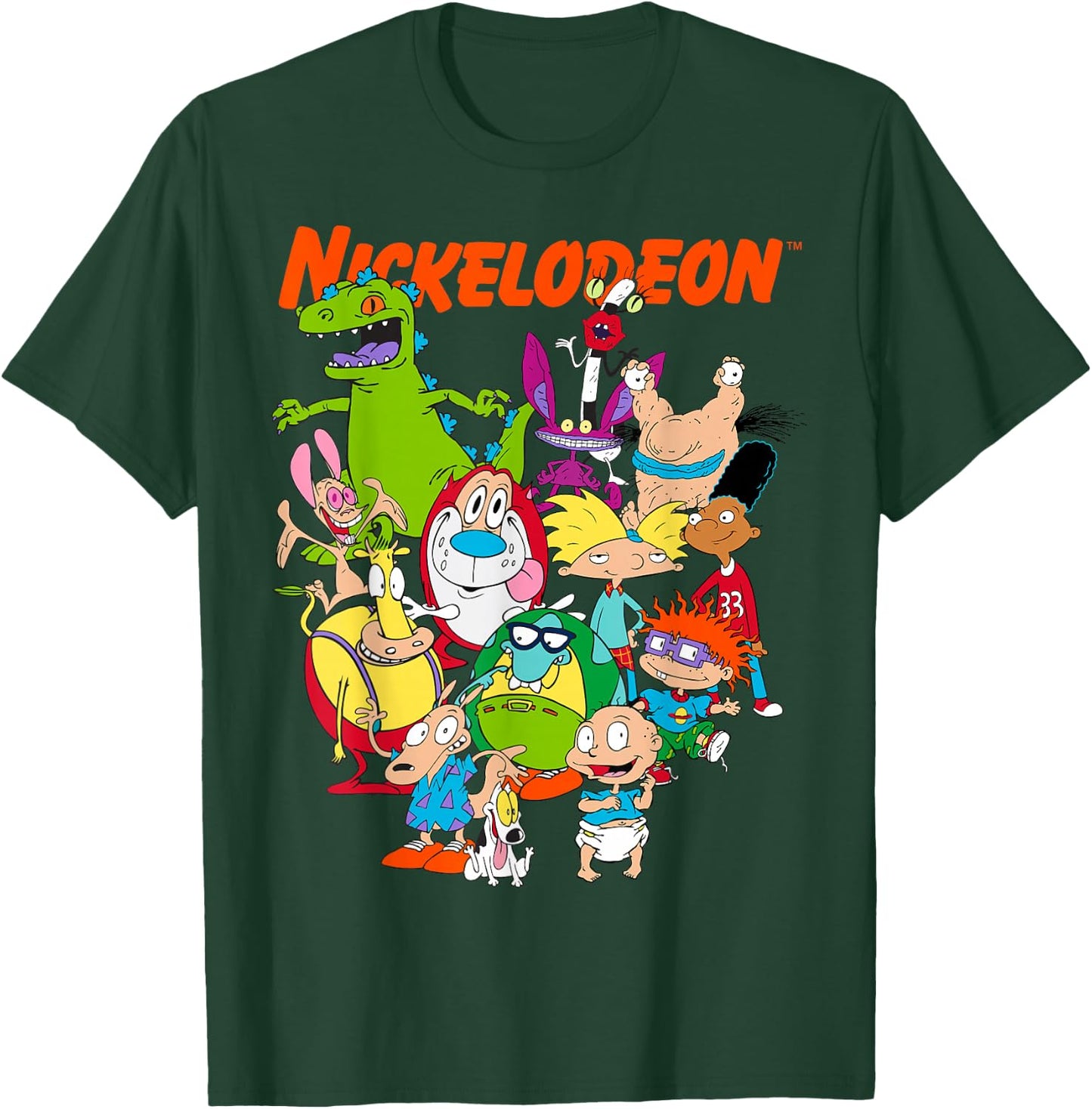 Nickelodeon Group Shot All Retro 90s Characters T-Shirt - T-Shirt | Forest