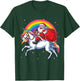 Christmas Santa Riding Unicorn Xmas Girls Women Rainbow T-Shirt - T-Shirt | Forest
