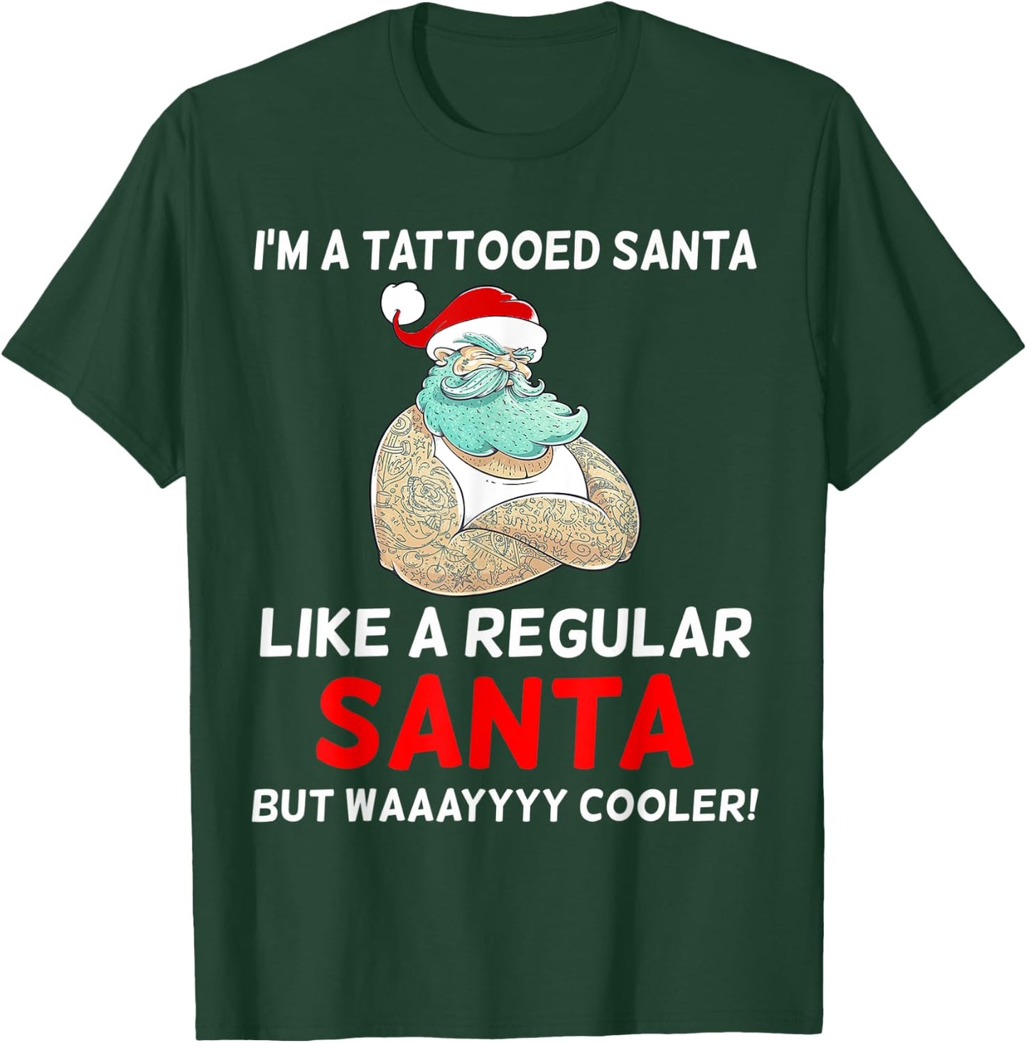 Christmas tattoo Santa Men women Kids gift t Shirt T-Shirt - T-Shirt | Forest