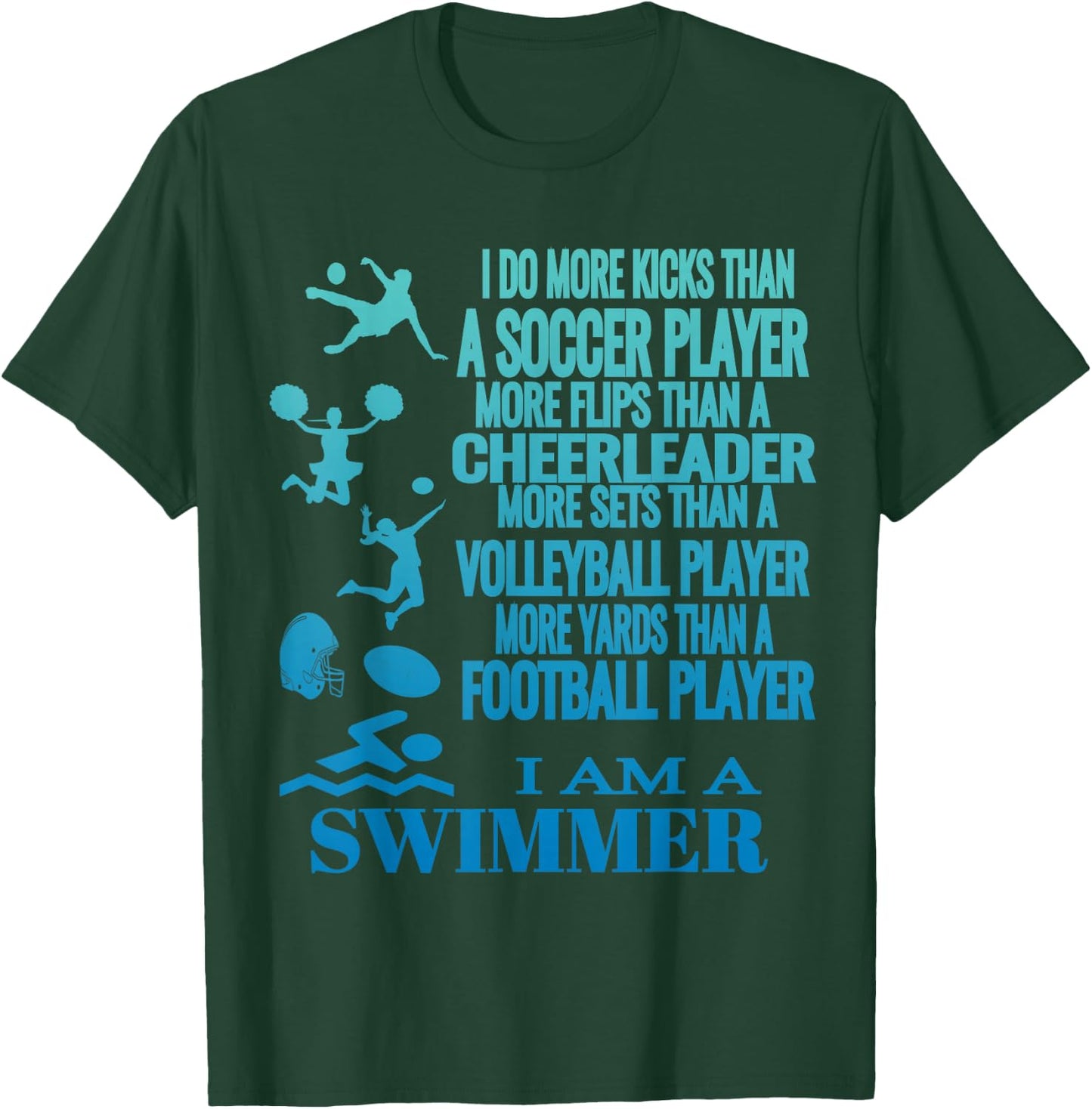 I Am A Swimmer T Shirt Funny Swim Swimming Cool Practice T-Shirt - T-Shirt | Forest