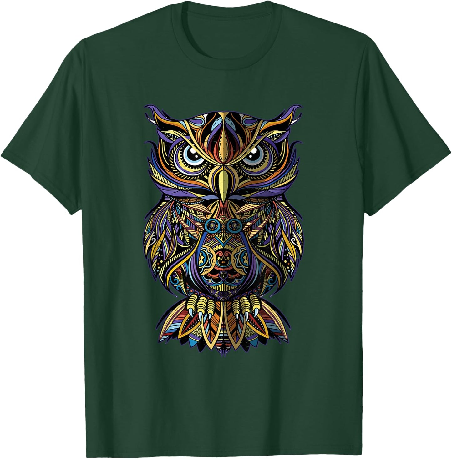 Cool Geometric Owl Unique Avian Architecture Owl Art T-Shirt - T-Shirt | Forest