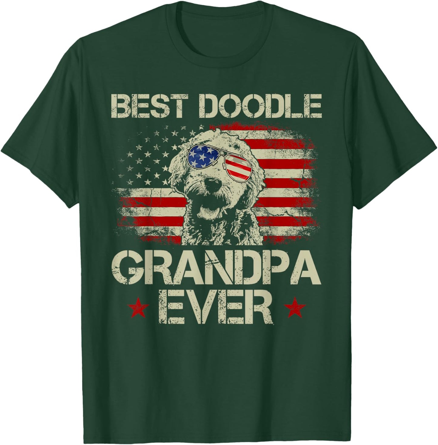 Best Doodle Grandpa Ever Shirt Goldendoodle 4th Of July Gift Men T-Shirt - T-Shirt | Forest