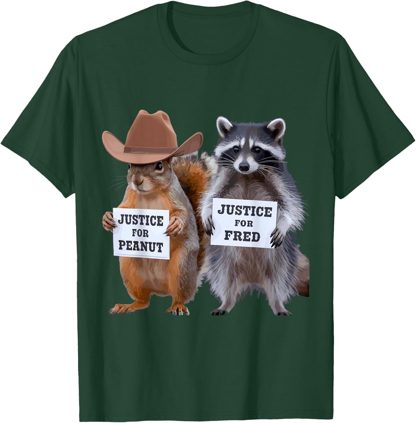 Justice for The Squirrel Peanut and The Raccoon Fred T-Shirt - T-Shirt | Forest