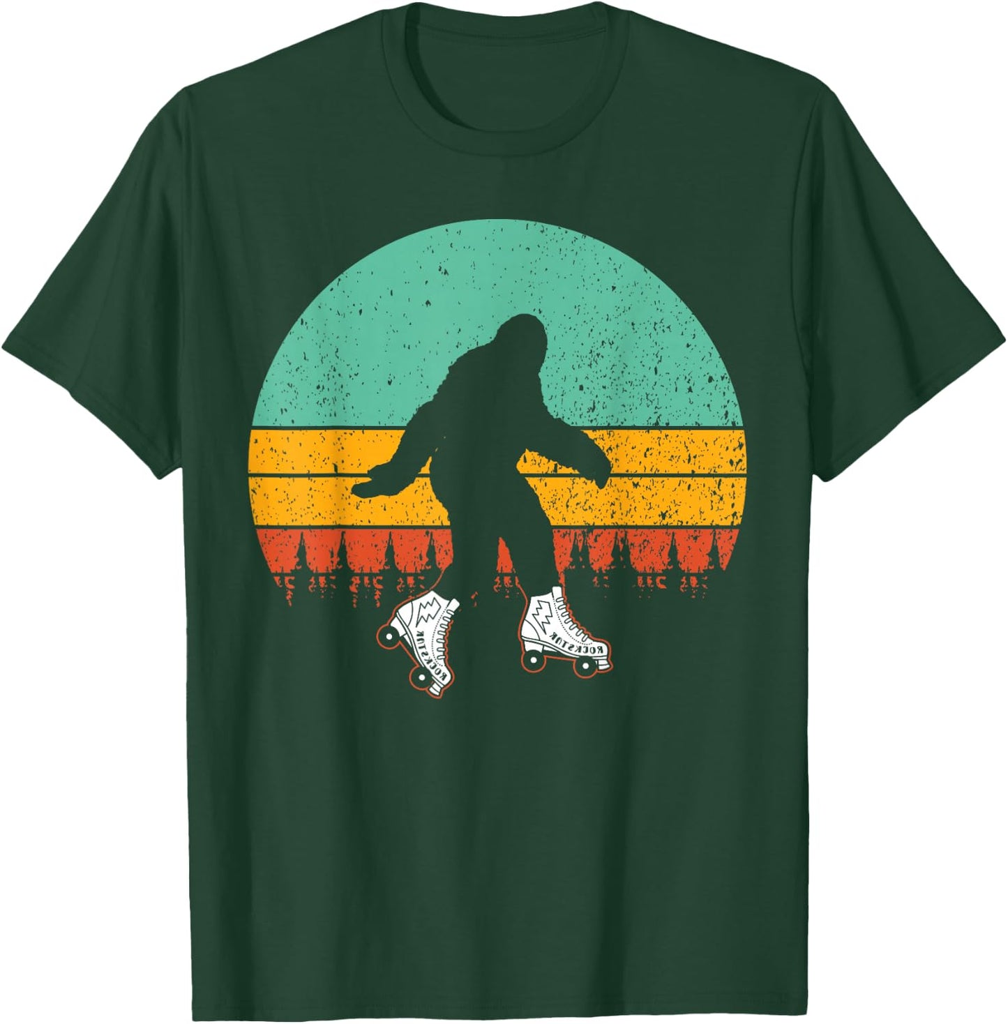 Retro Bigfoot Roller Skate Shirt Skating Sasquatch 80's Gift T-Shirt - T-Shirt | Forest