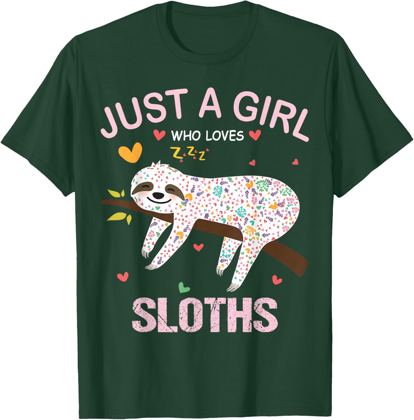 Just a Girl Who Loves Sloths Gift Sloths Lover T-Shirt - T-Shirt | Forest