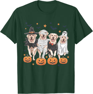 Retro Witch Labrador Retriever Halloween Labrador Dog Lover T-Shirt - T-Shirt | Forest