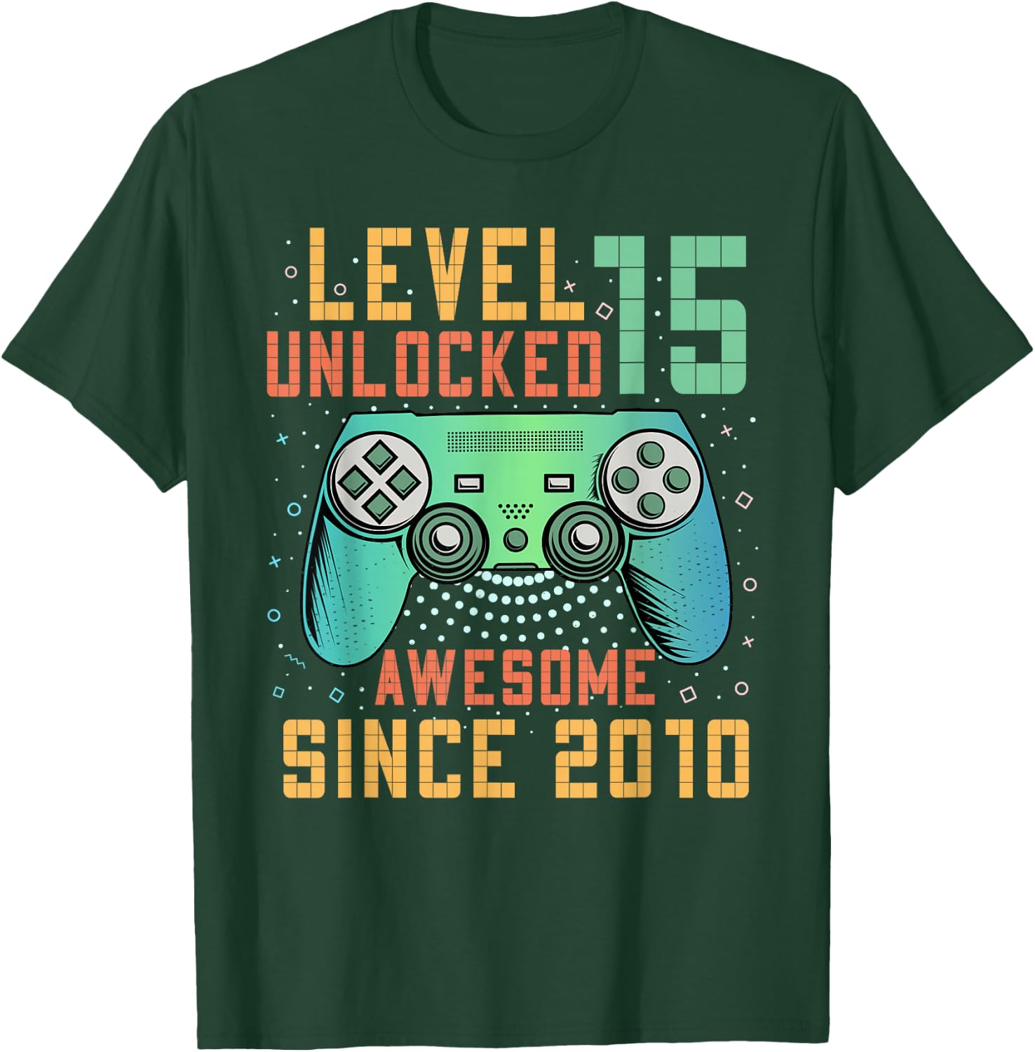 Level 15 Unlocked 15th Birthday 15 Year Old Boy Gifts Gaming T-Shirt - T-Shirt | Forest