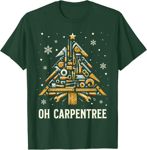 Funny Woodworker Carpenter Funny Christmas Woodworking T-Shirt - T-Shirt | Forest
