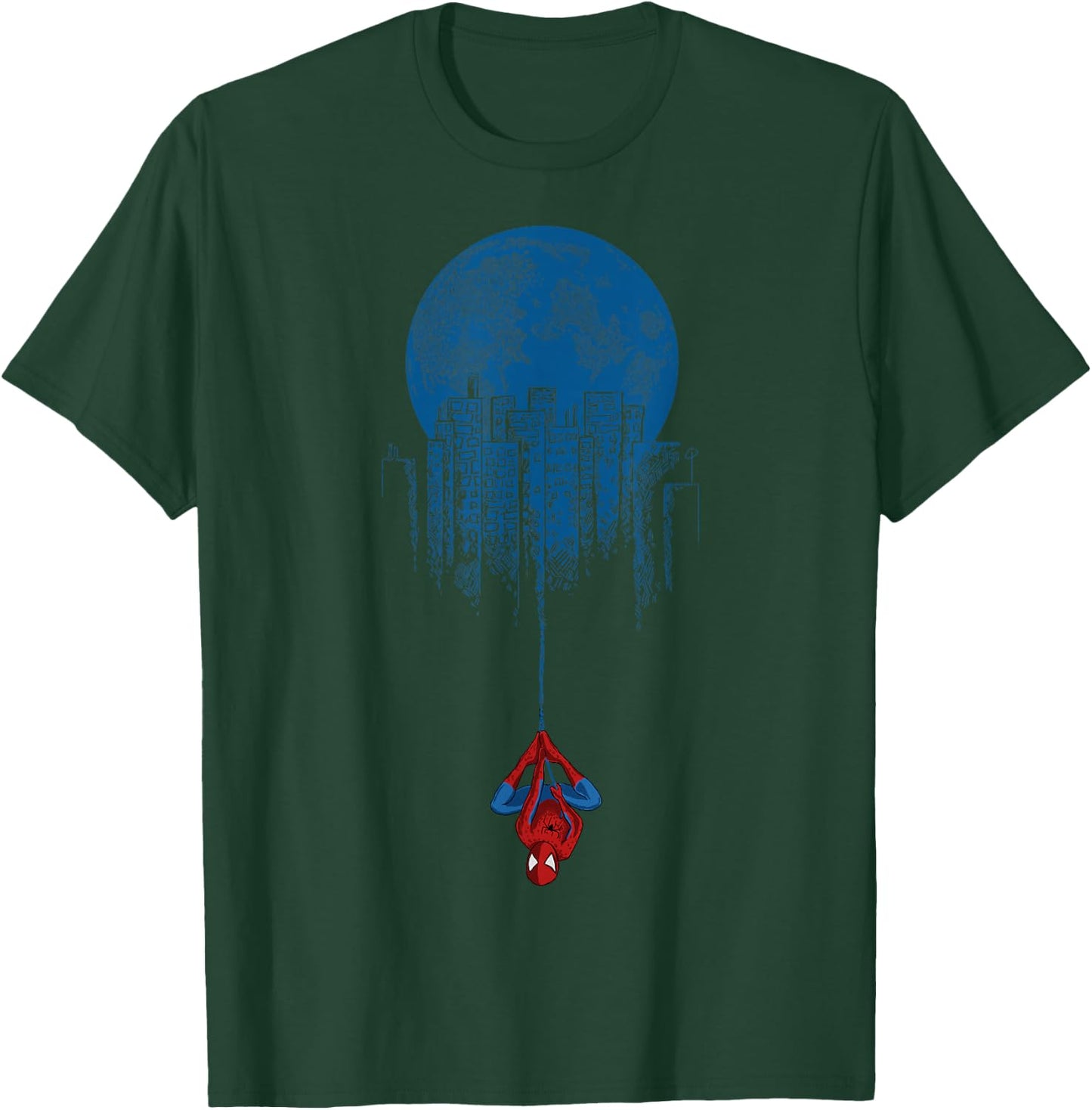 Marvel Spider-Man Blue Steel Moon Hang Graphic T-Shirt - T-Shirt | Forest