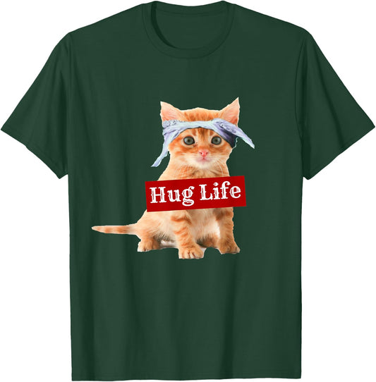 Hug Life Kitty cat Thug Gansta Kitten Kitty Funny Gangster T-Shirt - T-Shirt | Forest