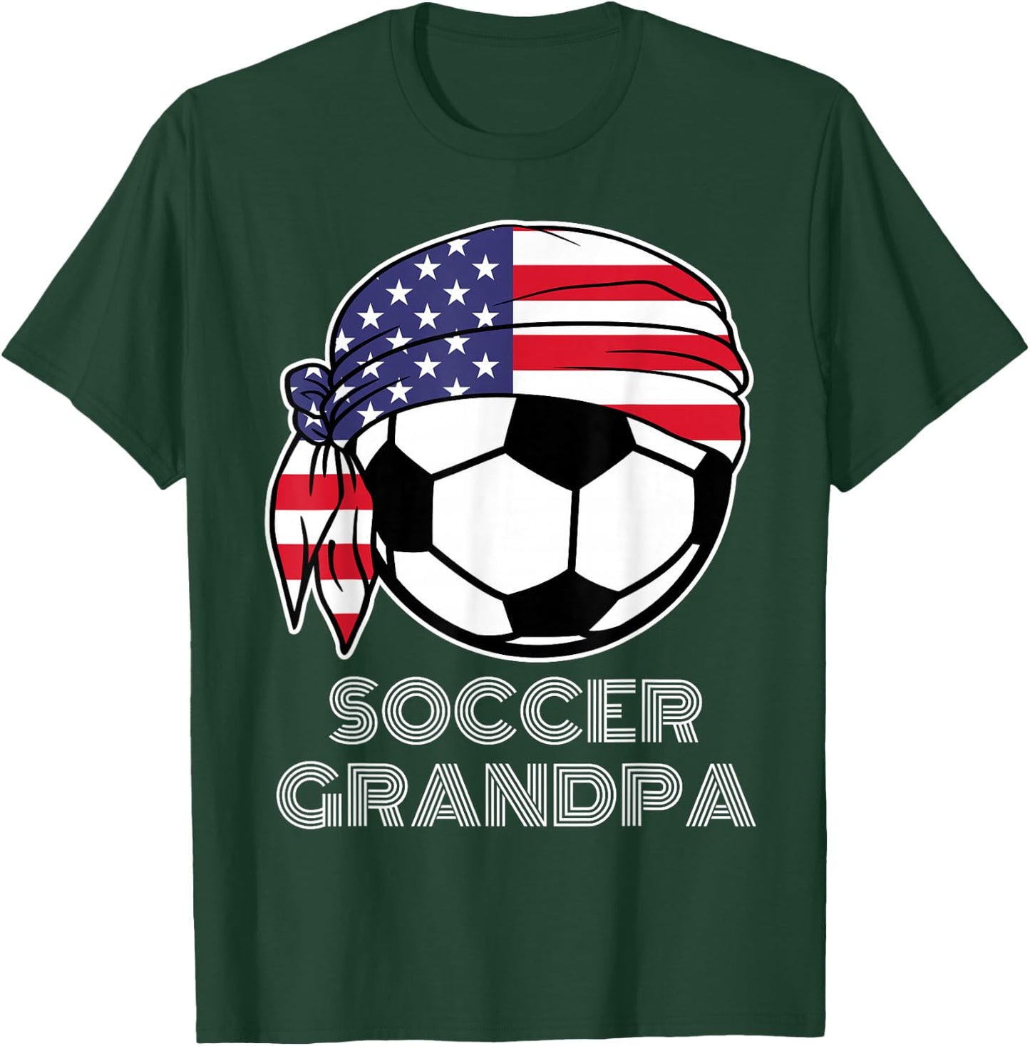 Soccer Grandpa USA Grandfather American Family Pride Soccer T-Shirt - T-Shirt | Forest