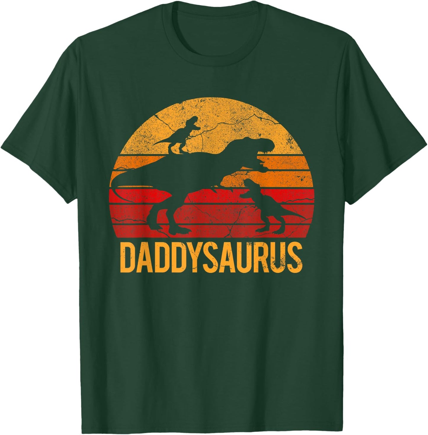 Daddy Dinosaur Daddysaurus 2 Two kids Xmas Gift Men Father T-Shirt - T-Shirt | Forest