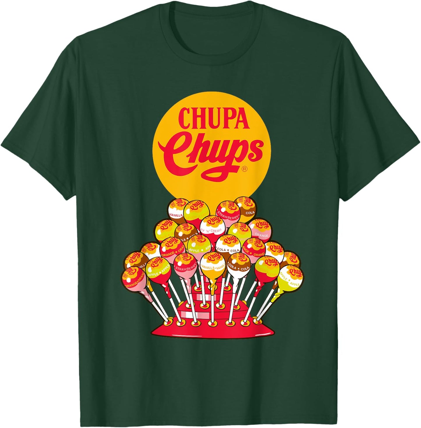 CHUPA CHUPS Retro Candy Brand - Men's Adult Black Short Sleeve Classic Fit Small T-Shirt - T-Shirt | Forest