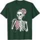 Skeleton Messy Bun Crochet Knitting Lovers Spooky Halloween T-Shirt - T-Shirt | Forest