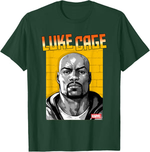 Marvel Comics Luke Cage Urban Street Portrait Yellow T-Shirt - T-Shirt | Forest