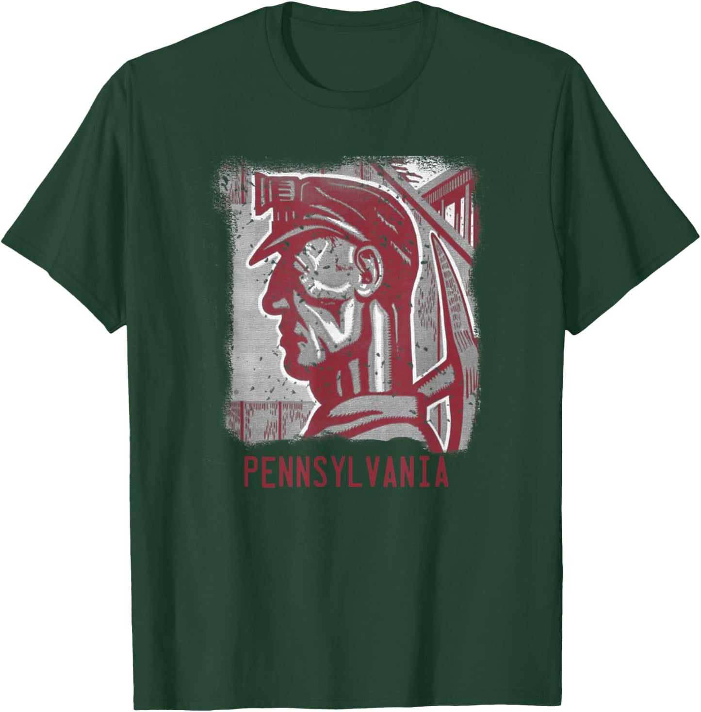 Coal Miner Pennsylvania Distressed Vintage Art Poster T-Shirt - T-Shirt | Forest