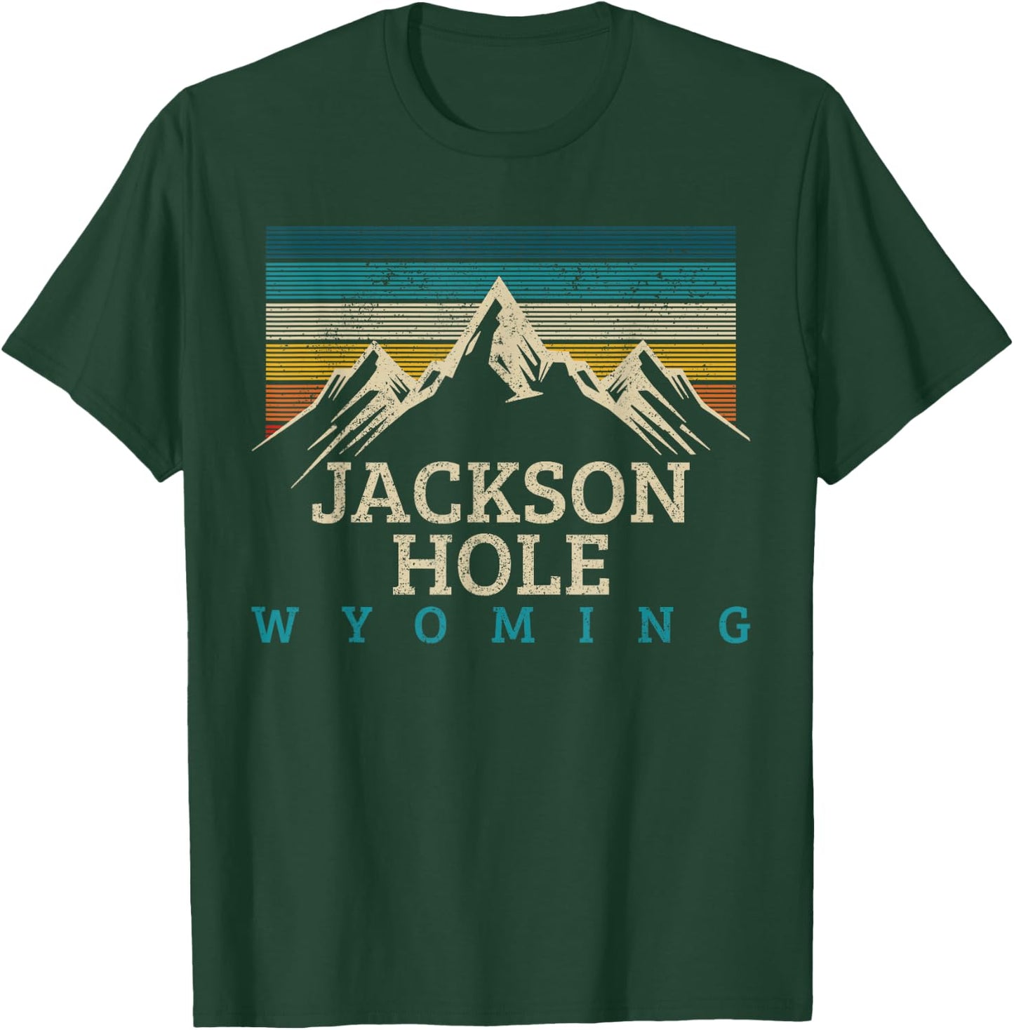 Jackson Hole Wyoming Vintage Mountains Nature Souvenir Gift T-Shirt - T-Shirt | Forest