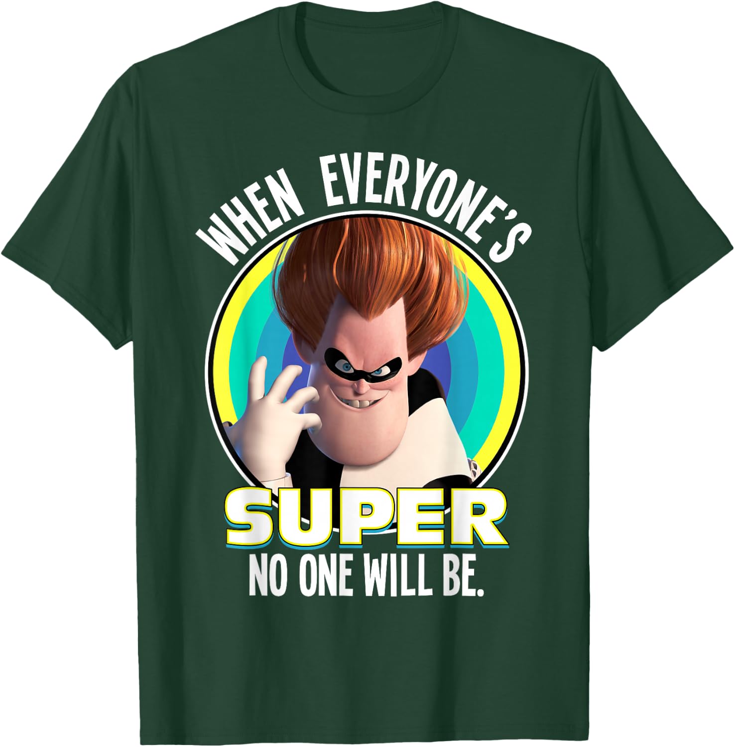 Disney Pixar The Incredibles Syndrome Super Retro Portrait T-Shirt - T-Shirt | Forest