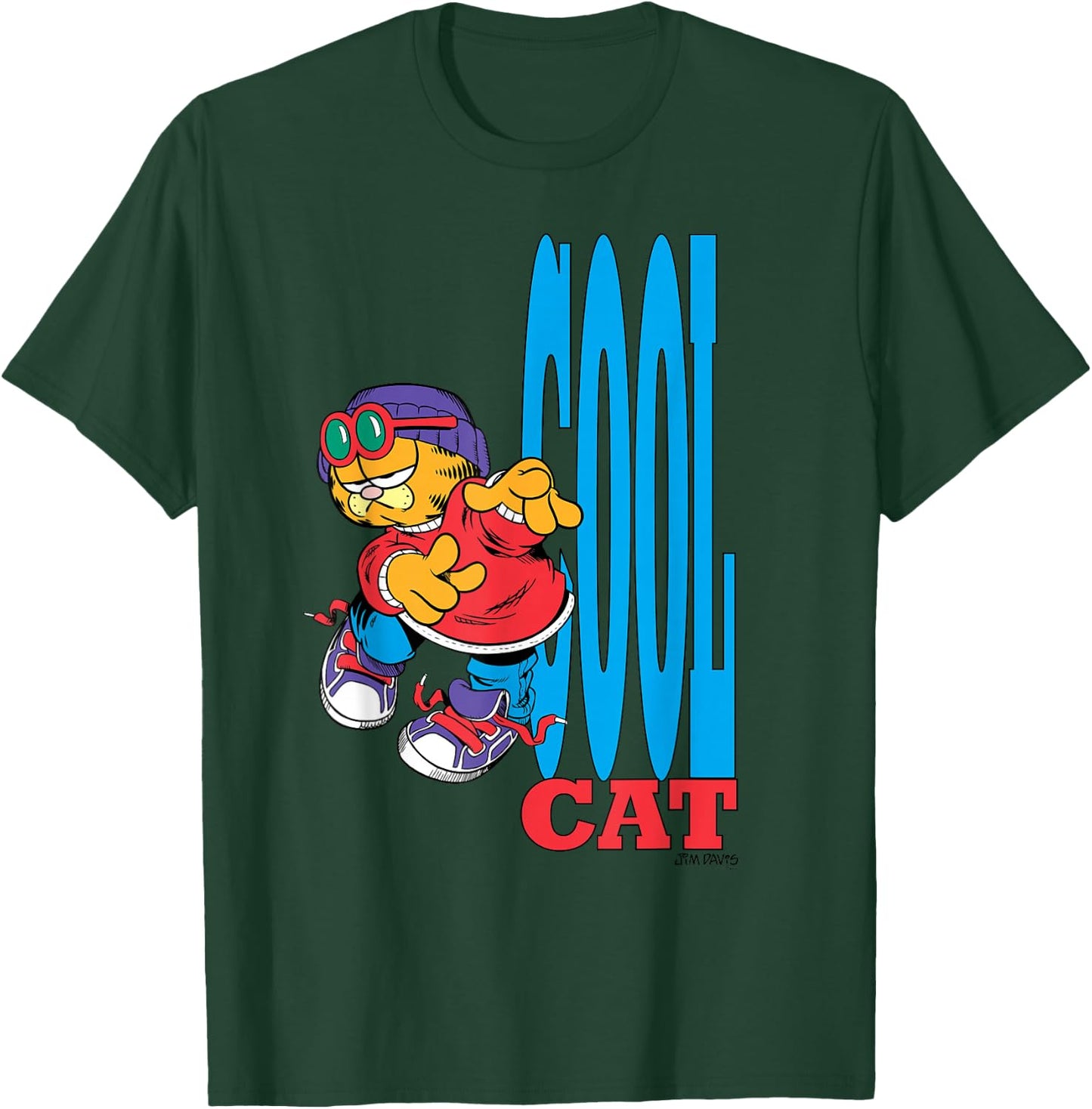 Garfield Cool Cat Retro 90's Cartoon Cat T-Shirt - T-Shirt | Forest