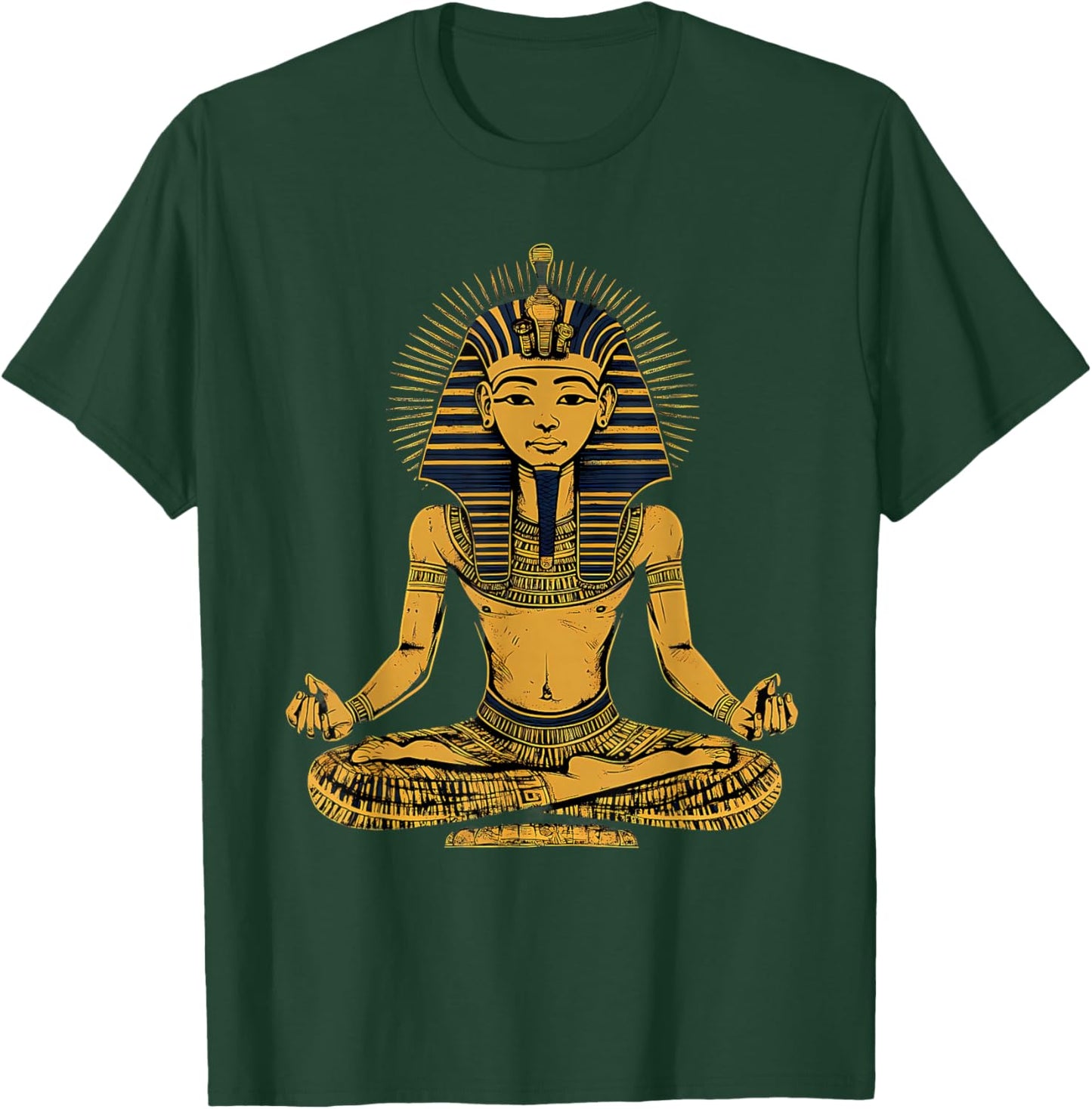 Ancient Egypt Meditate Egyptian God Tutankhamun Egyptology T-Shirt - T-Shirt | Forest