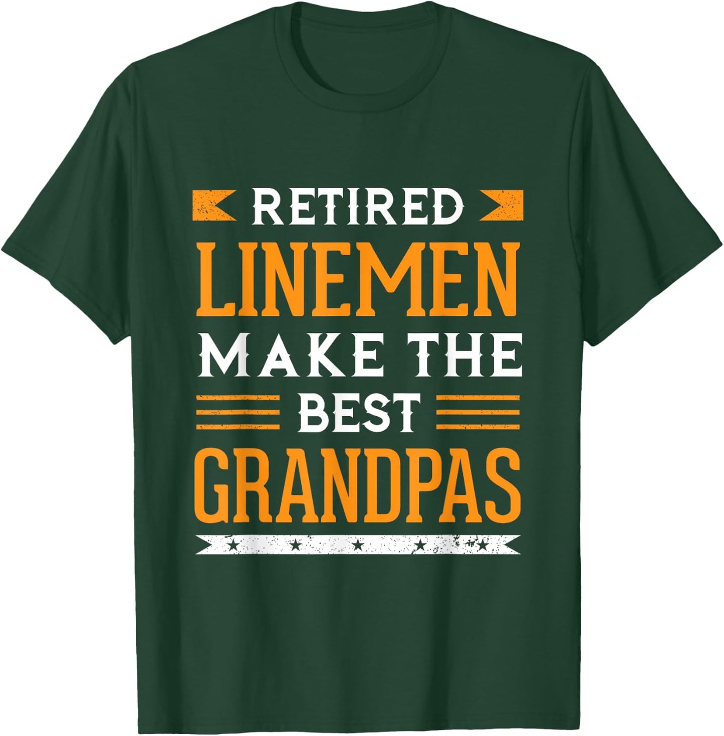 Retired Lineman Grandpa Gift Power Pole Electrician Linemen T-Shirt - T-Shirt | Forest