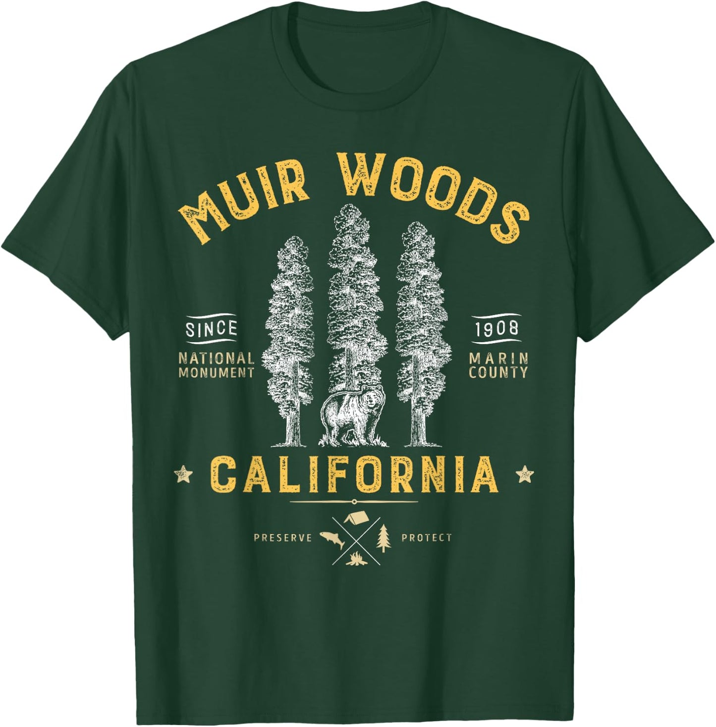 Muir Woods National Monument T Shirt California Redwood Park T-Shirt - T-Shirt | Forest
