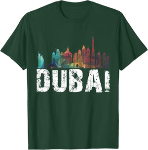 New Dubai Love Skyline T shirt for Holidays in Dubai T-Shirt - T-Shirt | Forest