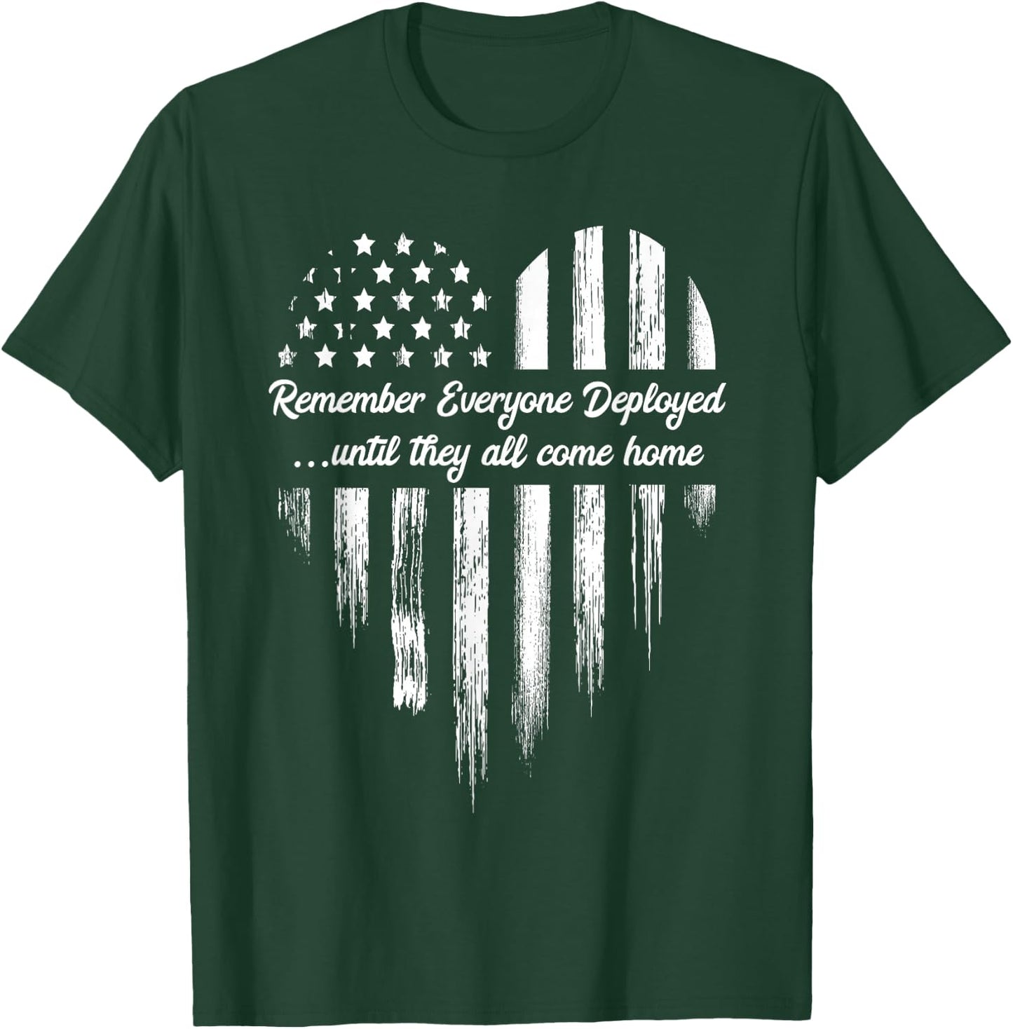 Red Friday Remember Everyone Deployed American Flag Heart Small T-Shirt - T-Shirt | Forest