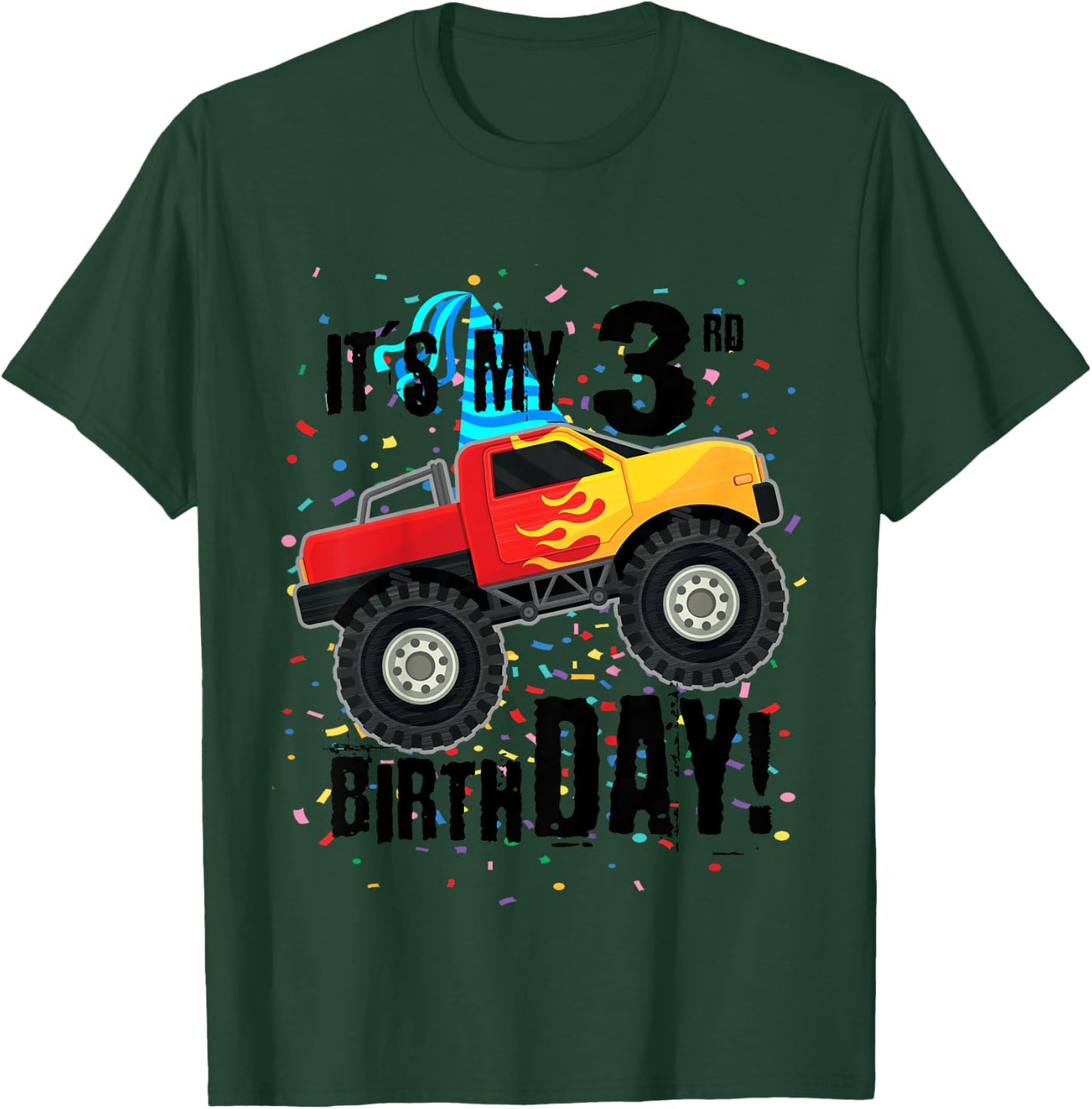 It's My 3rd Birthday! 3 year old monster truck shirt T-Shirt - T-Shirt | Forest