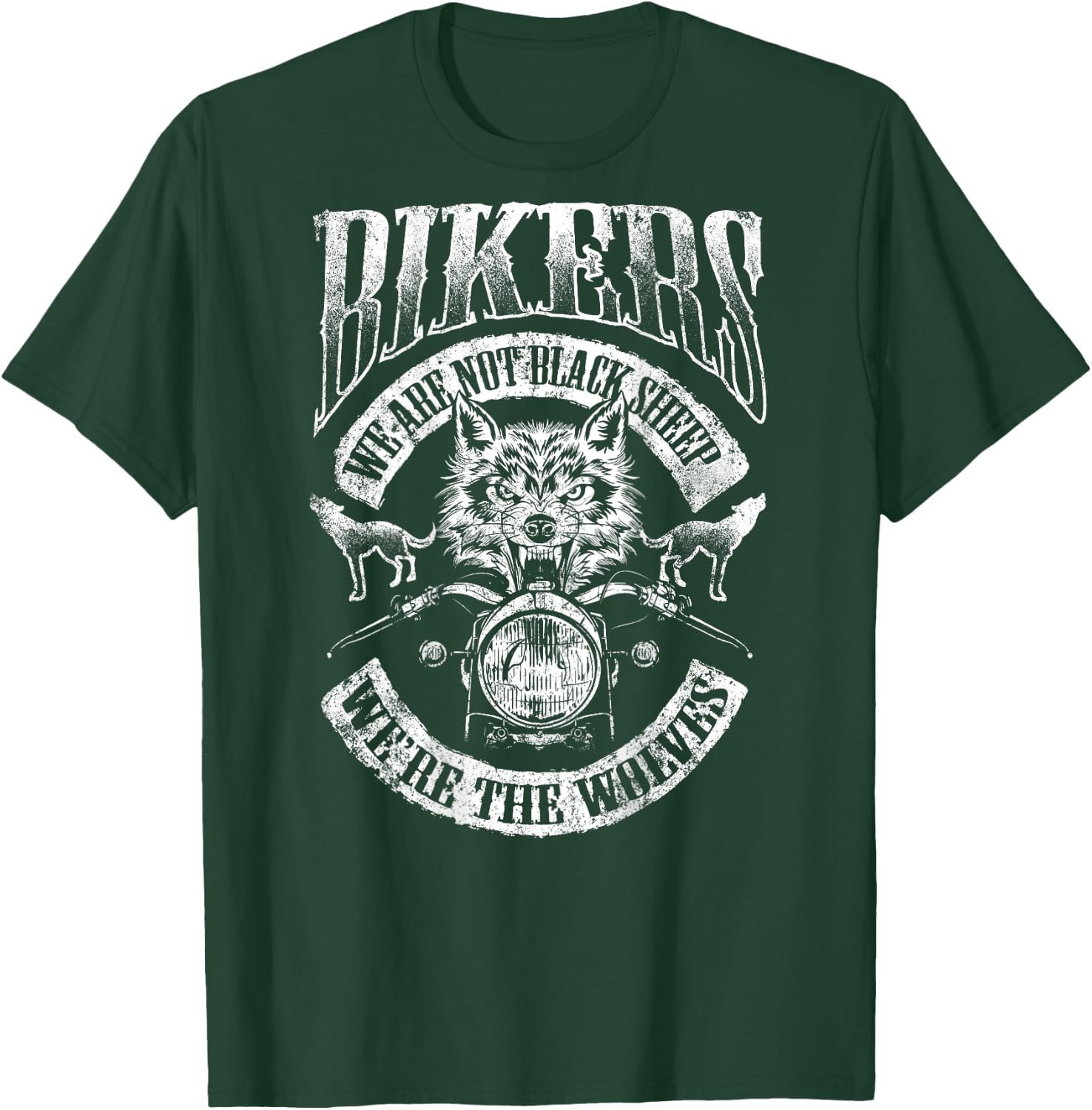 We're Wolves Wolf Biker Motorcycle Shirt Rider T-Shirt - T-Shirt | Forest