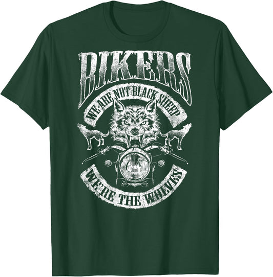 We're Wolves Wolf Biker Motorcycle Shirt Rider T-Shirt - T-Shirt | Forest