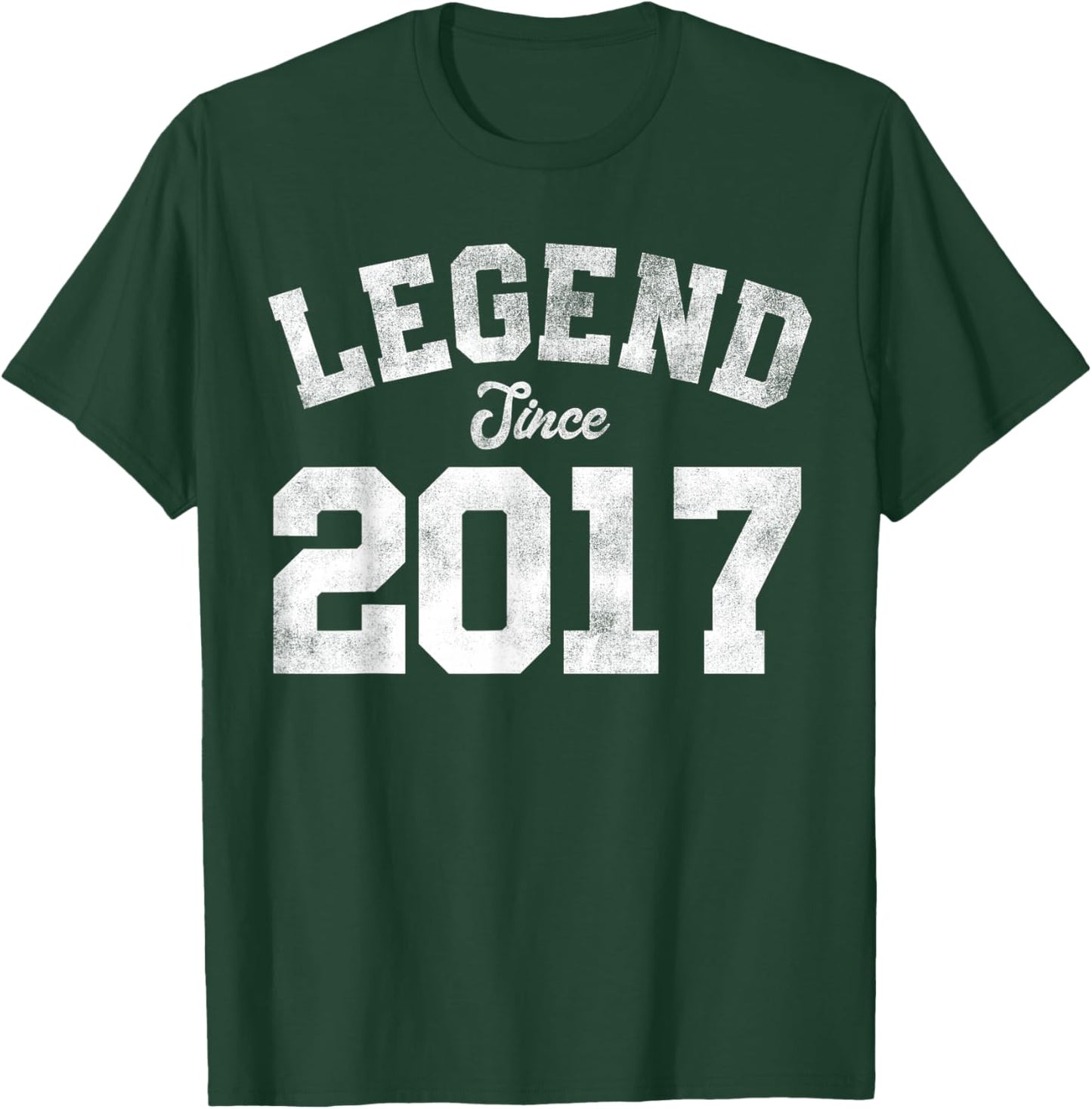 Legend Since 2017 9th Birthday 9 Years Old - Retro T-Shirt - T-Shirt | Forest