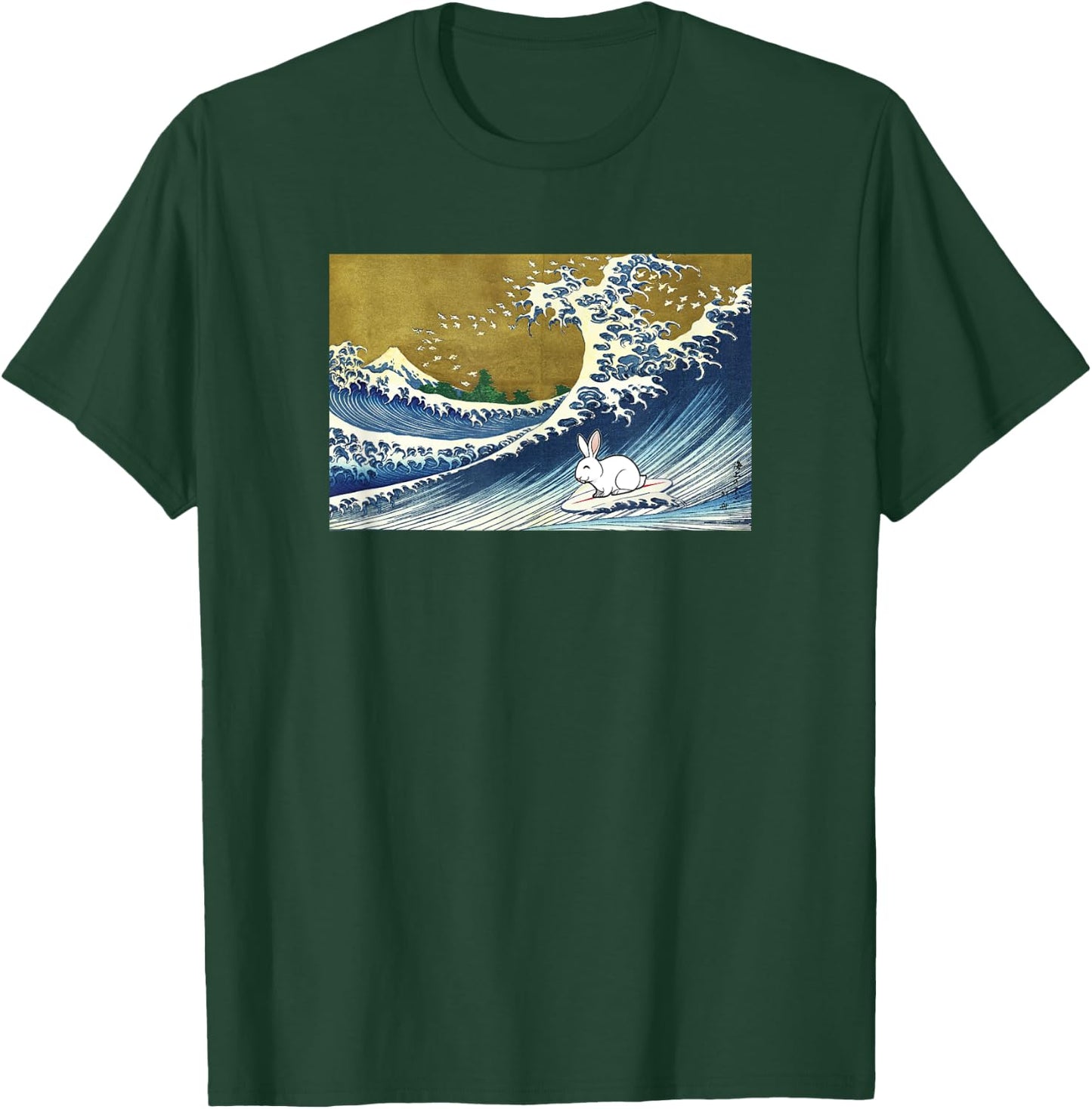 Funny Retro Vintage Surfing A Great Wave Pet Rabbit Lover T-Shirt - T-Shirt | Forest