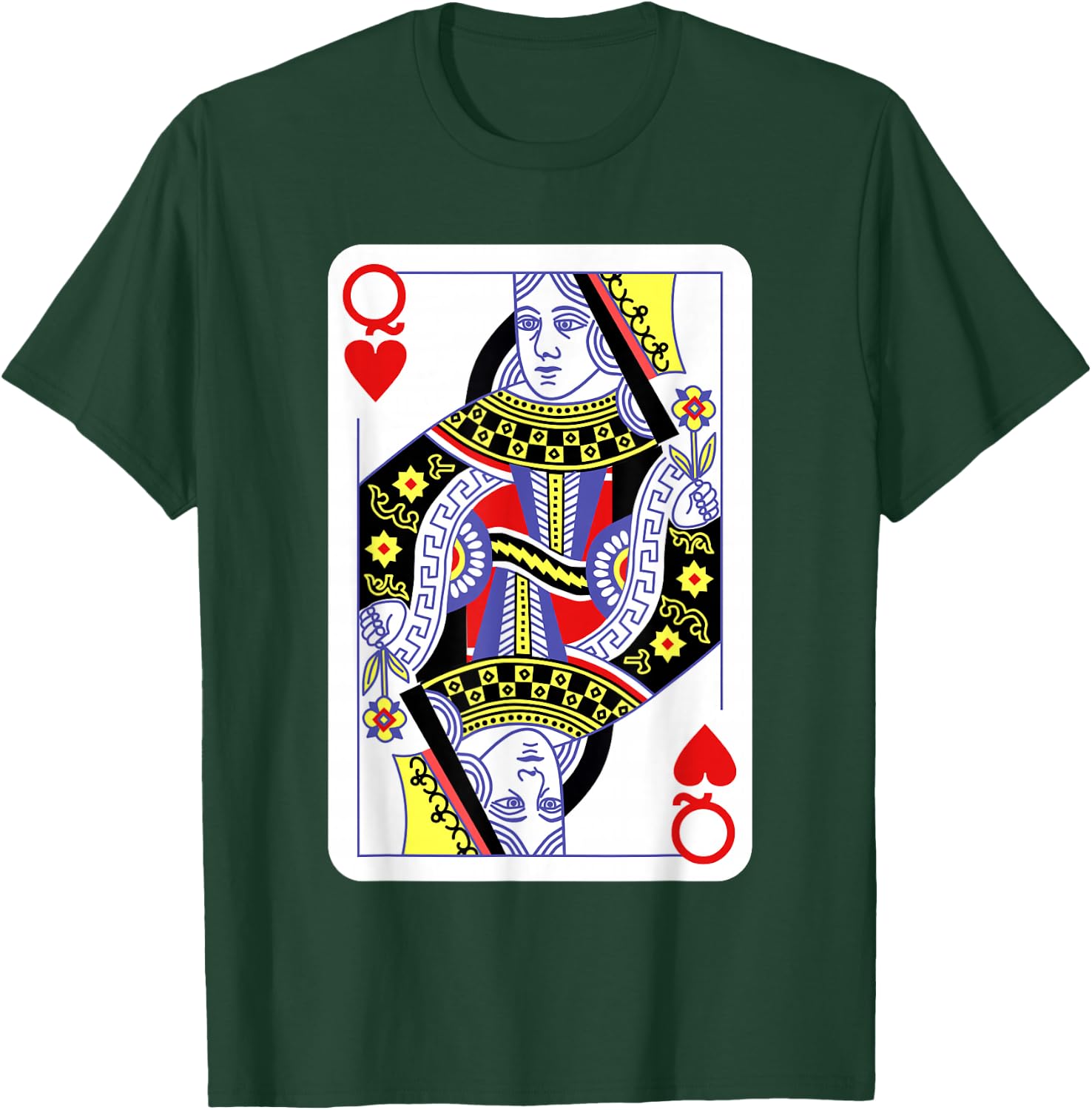 Queen of Hearts Playing Cards Halloween Costume Casino Easy Small T-Shirt - T-Shirt | Forest