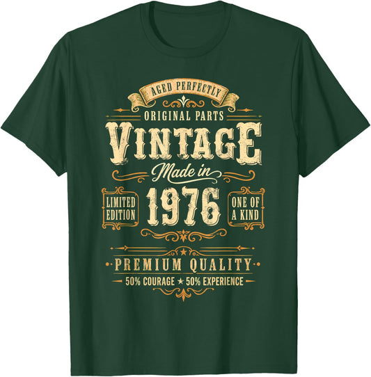 Vintage 1976 Funny 50th Birthday Gift Men Women 50 Year Old T-Shirt - T-Shirt | Forest