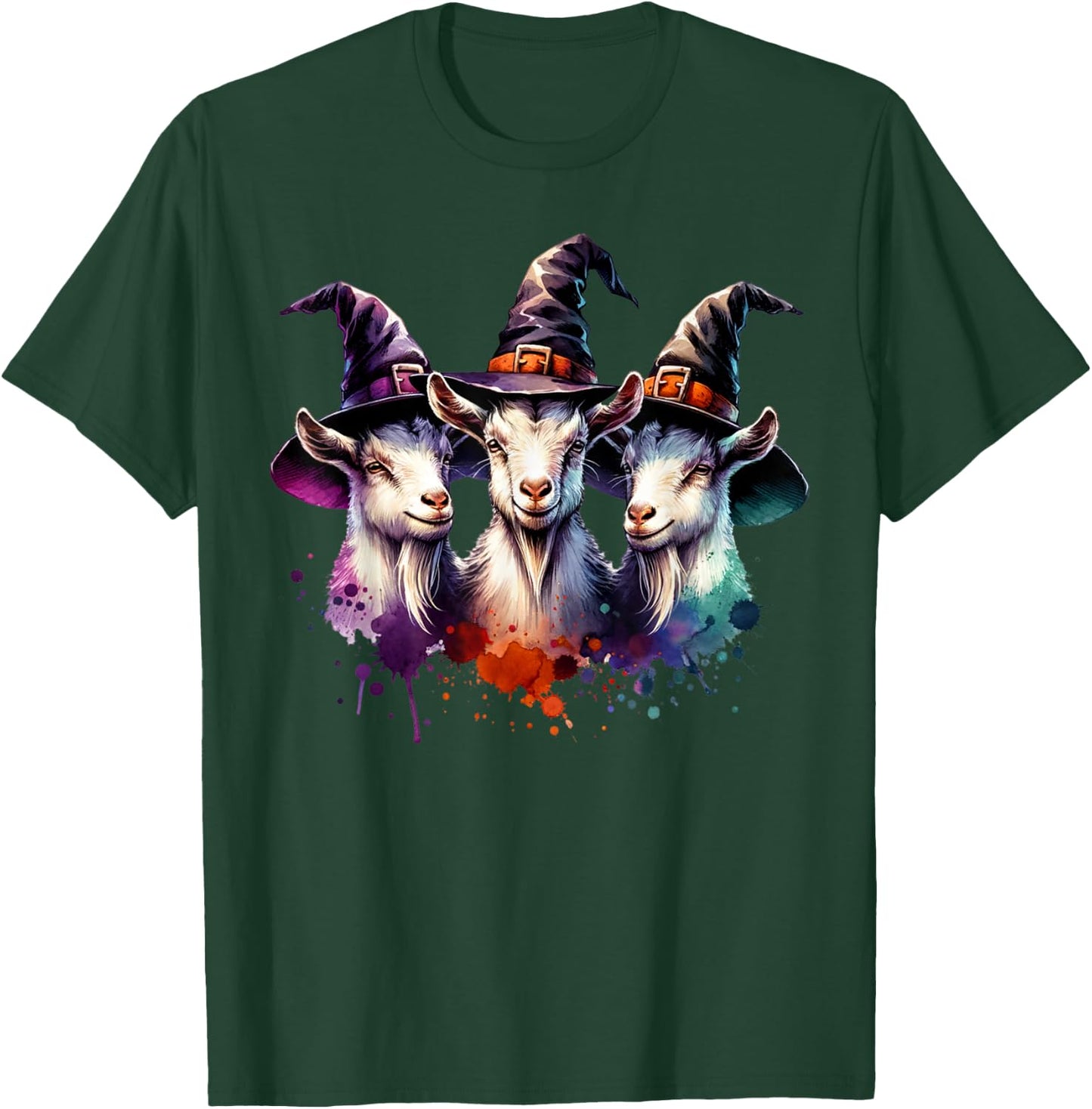 Funny Goat Halloween Costume Spooky Season Goats Witch T-Shirt - T-Shirt | Forest