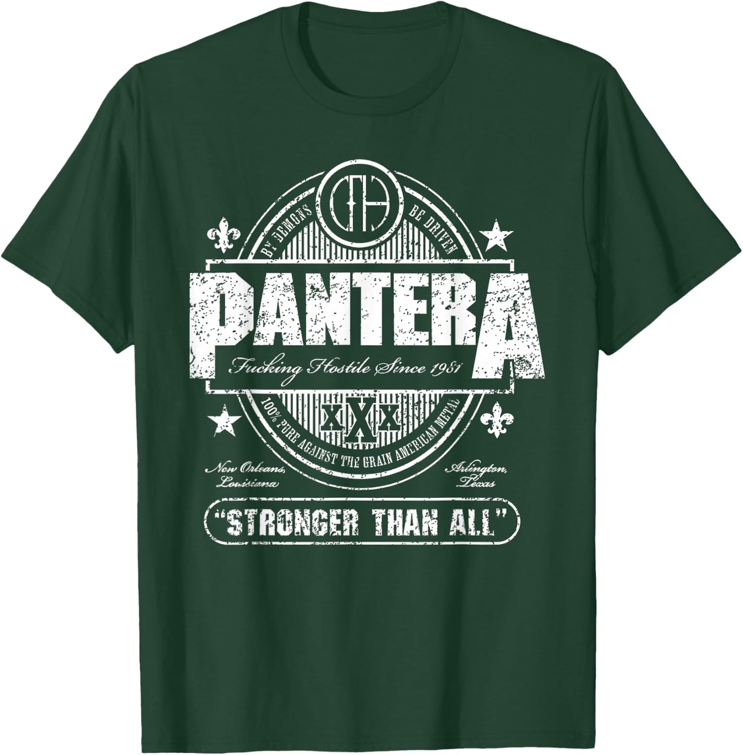 Pantera Official Stronger Than All Beer Mat T-Shirt - T-Shirt | Forest