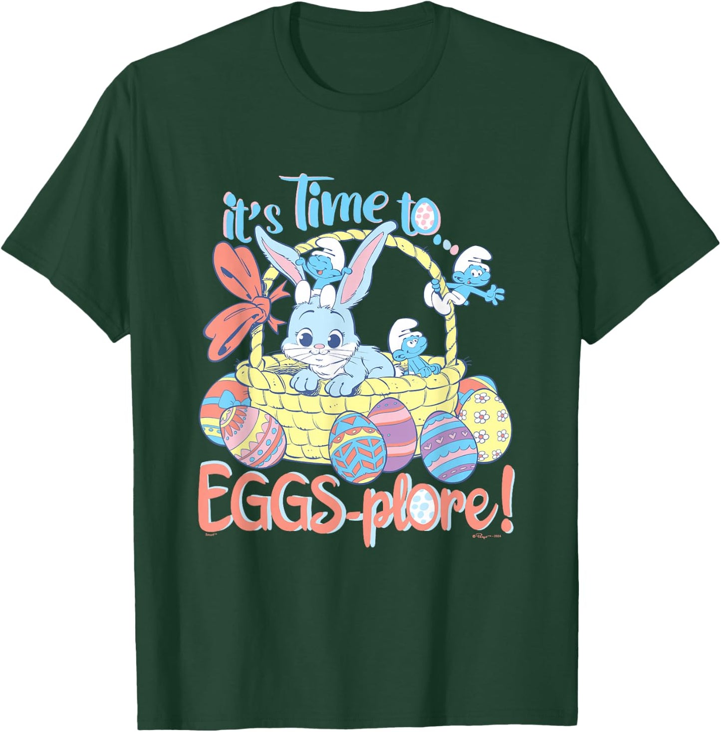 The Smurfs Easter It's Time To Eggs-plore! Cute Bunny Retro T-Shirt - T-Shirt | Forest