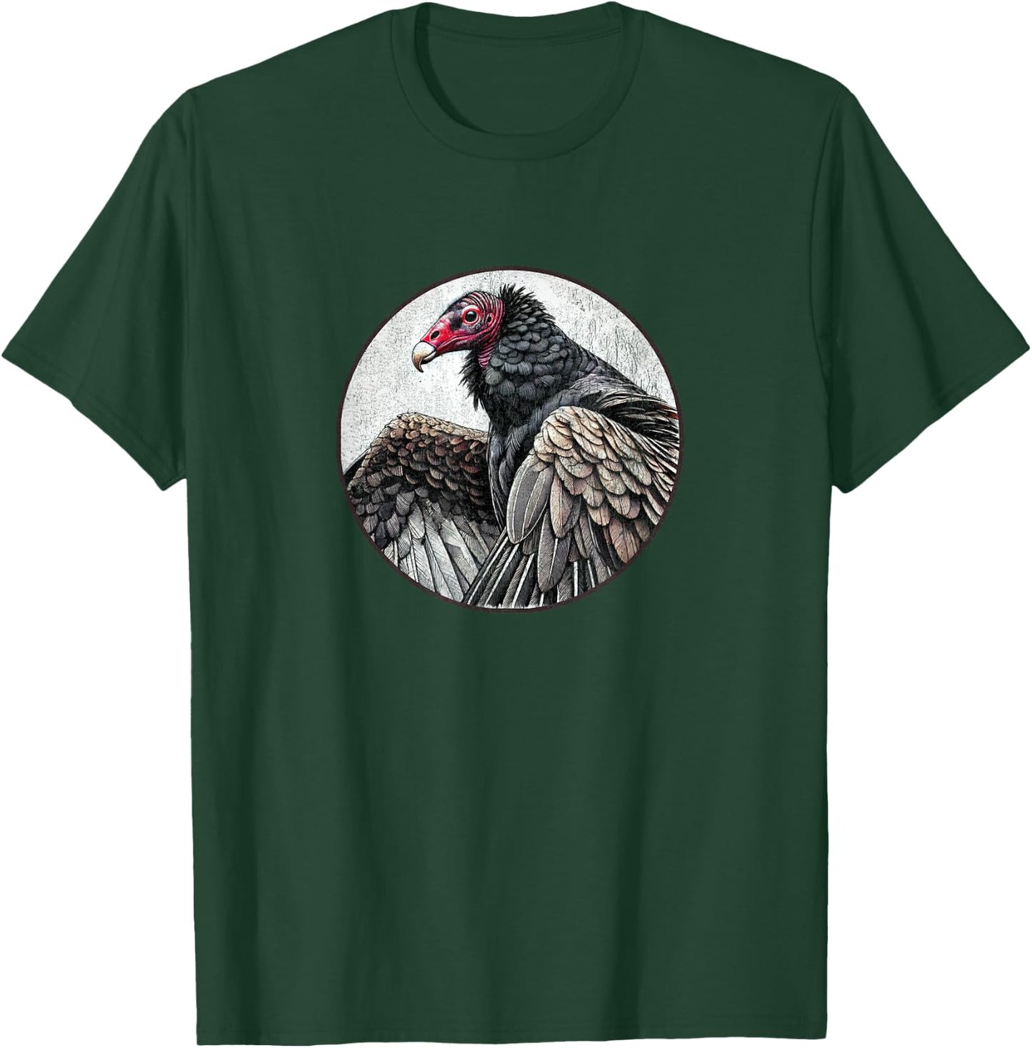 Retro Turkey Vulture Distressed Design by Bird Fan T-Shirt - T-Shirt | Forest