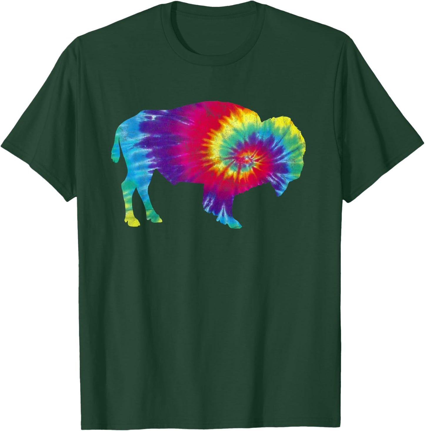 Vintage Tie Dye Bison American Buffalo Retro T-Shirt - T-Shirt | Forest