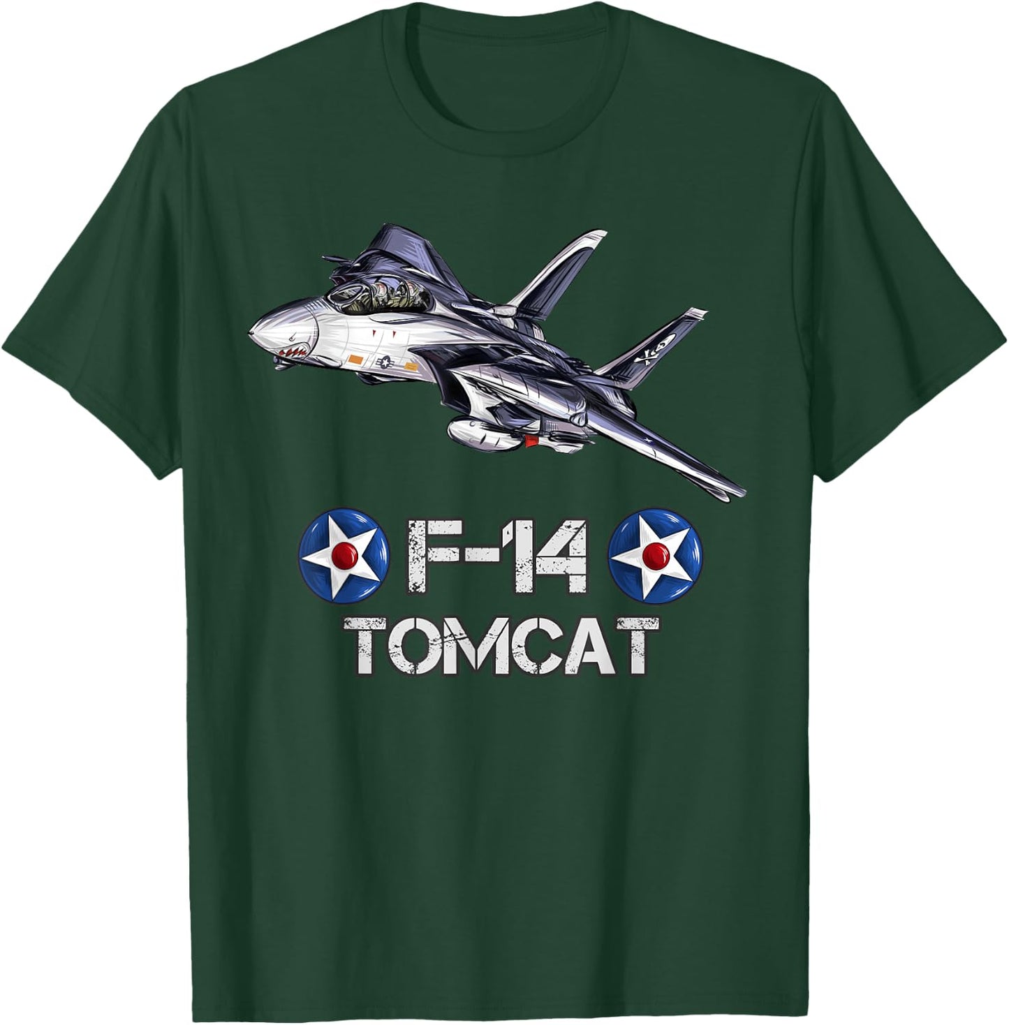 Vintage F-14 Tomcat Fighter Jet Military Aviation gift Men Women Girls Kids T-Shirt - T-Shirt | Forest