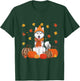 Fall Husky Pumpkins Leaves Autumn Halloween Thanksgiving T-Shirt - T-Shirt | Forest